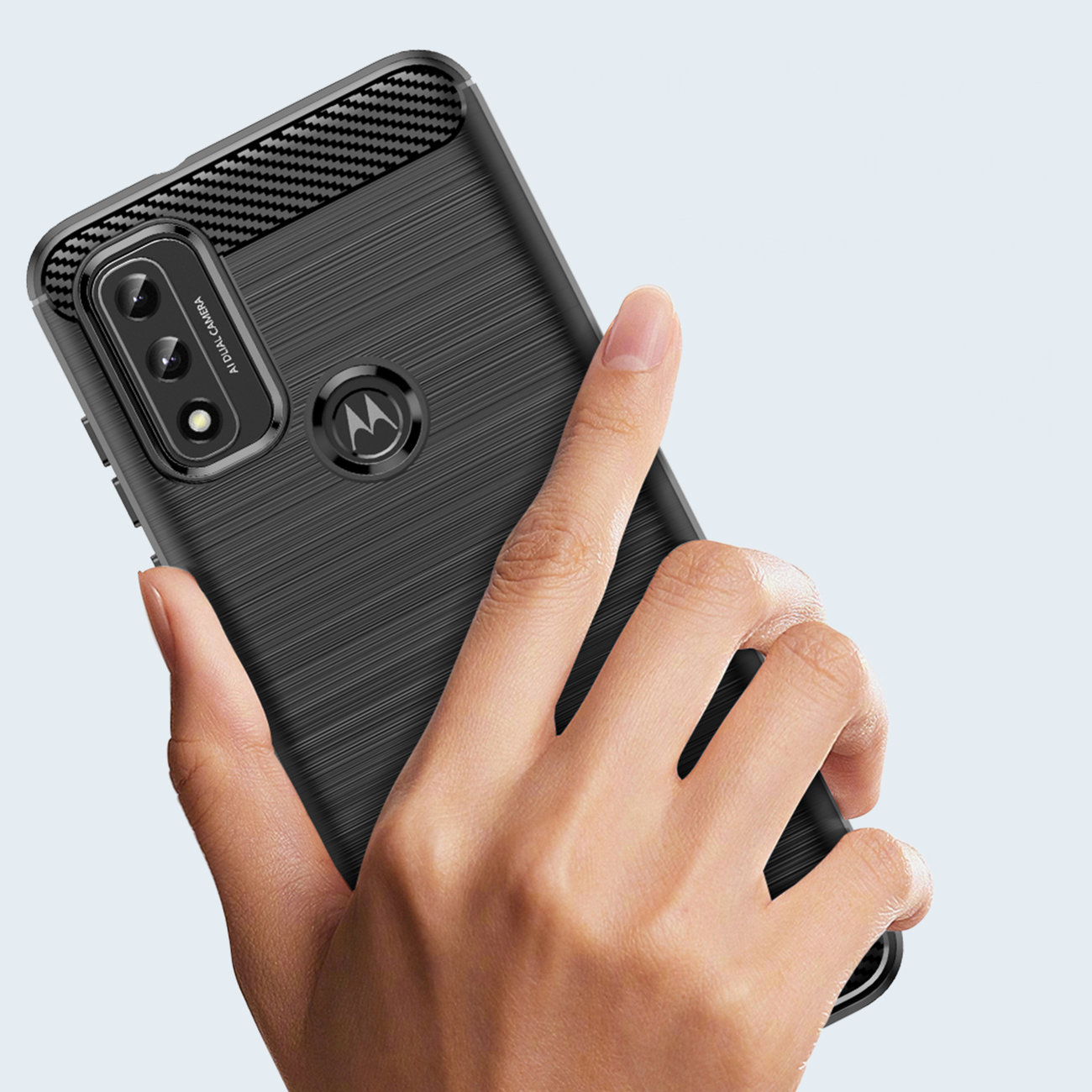 Carbon Shield TPU Case for Motorola Moto G Play 2023 - Black