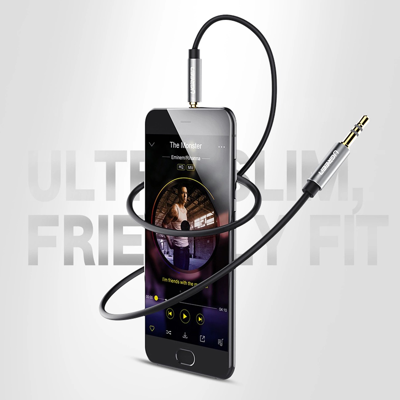 Ugreen cable - audio cable AUX mini jack 3.5 mm - 1m - black