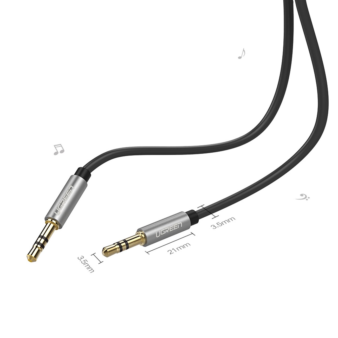 Ugreen cable - audio cable AUX mini jack 3.5 mm - 1m - black