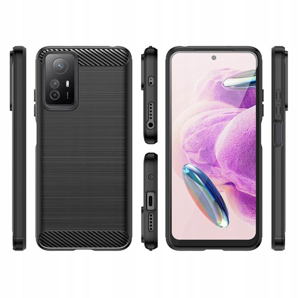 Carbon Shield TPU Case for Xiaomi Redmi Note 12S - Black