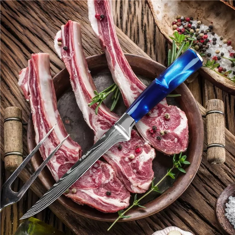 Set of kitchen knives BL-29418 - 8pcs/Black/Brown/Type2