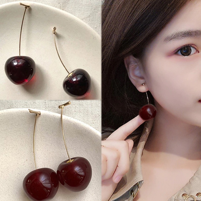Cherries Earrings-Bordeaux