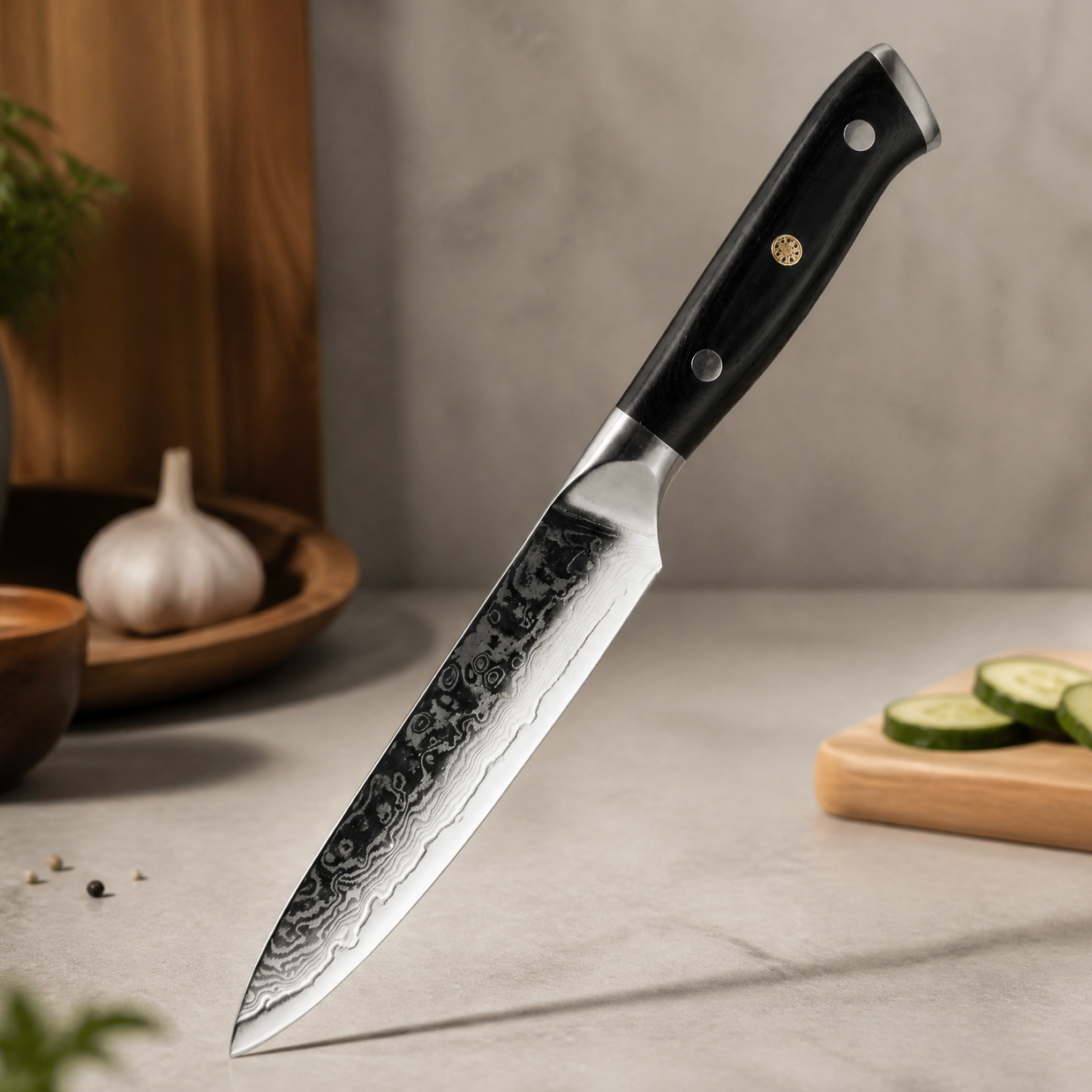 Damascus kitchen knife KX-42114 - Chef / Black