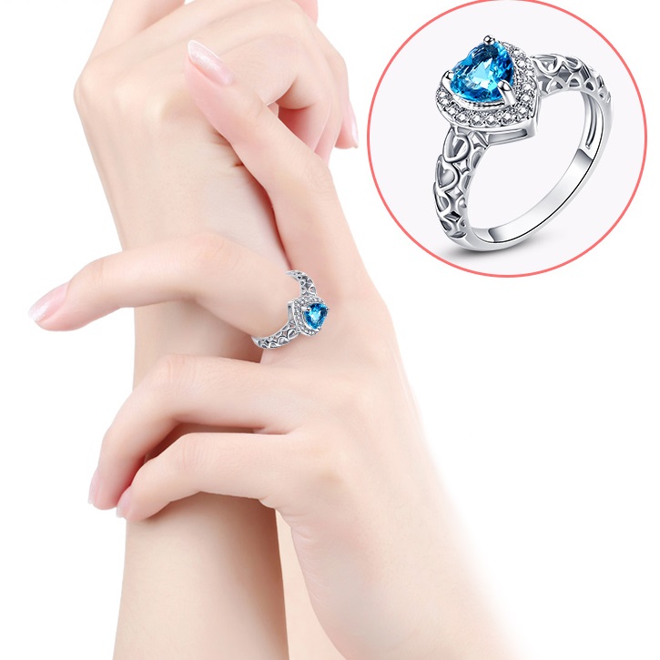 Crystal Heart Ring-Pink/62mm