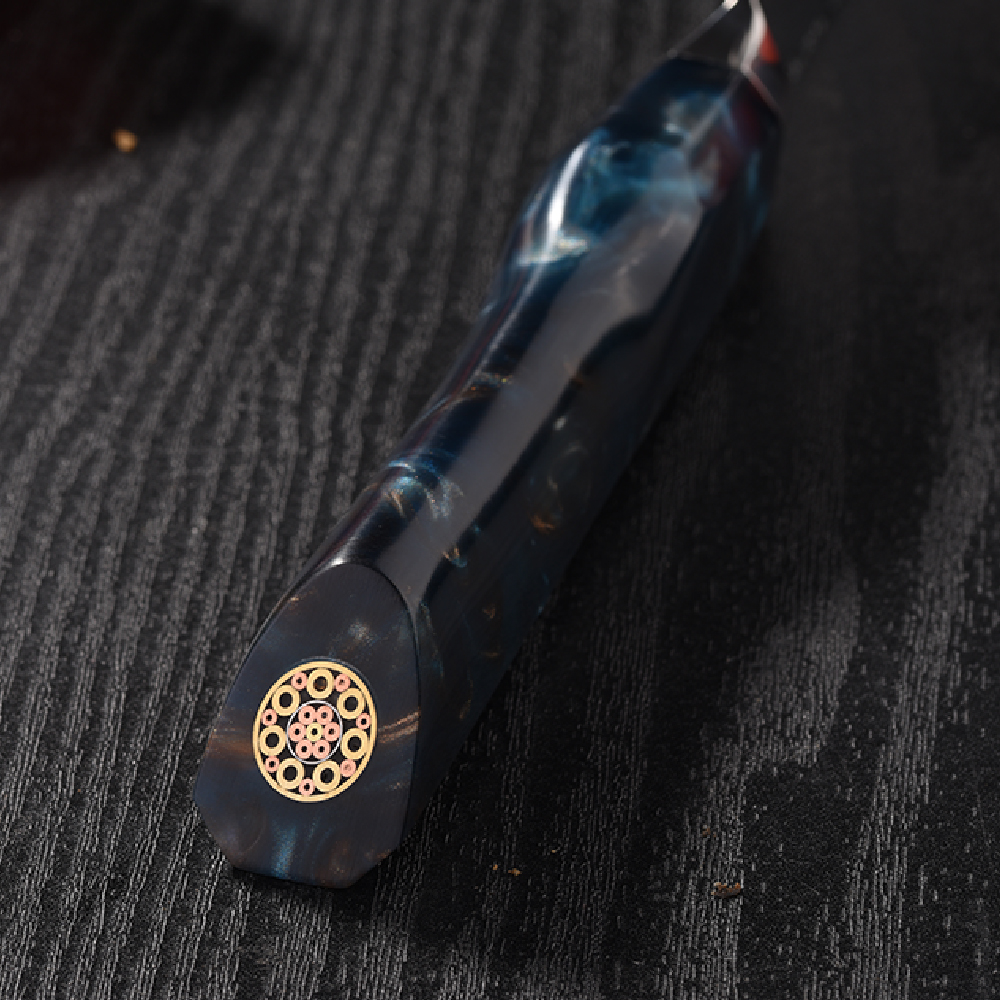 SE-37602 Damascus Kitchen Knife - Santoku / Blue
