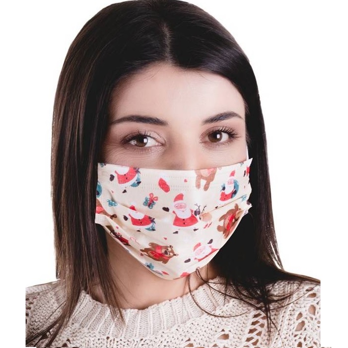 1x Disposable hygienic Face mask-Christmas1