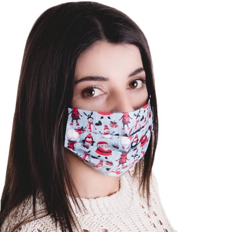 1x Disposable hygienic Face mask-Christmas1