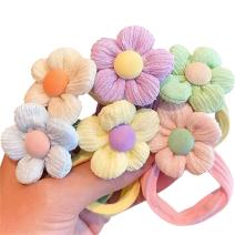 Children's Hair Ties Flower - Multicolored / 6pcs