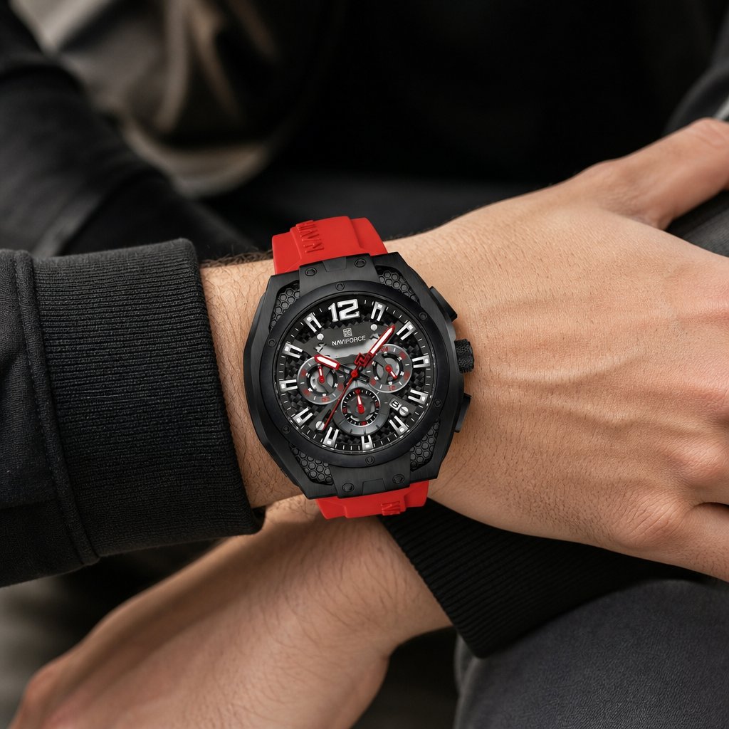 Watch NAVIFORCE MA-38610 - Black / Red